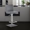 Armen Living Legacy Adjustable Height Swivel Gray Faux Leather and Brushed Stainless Steel Bar Stool LCLGSWBABSGR - alternate 5